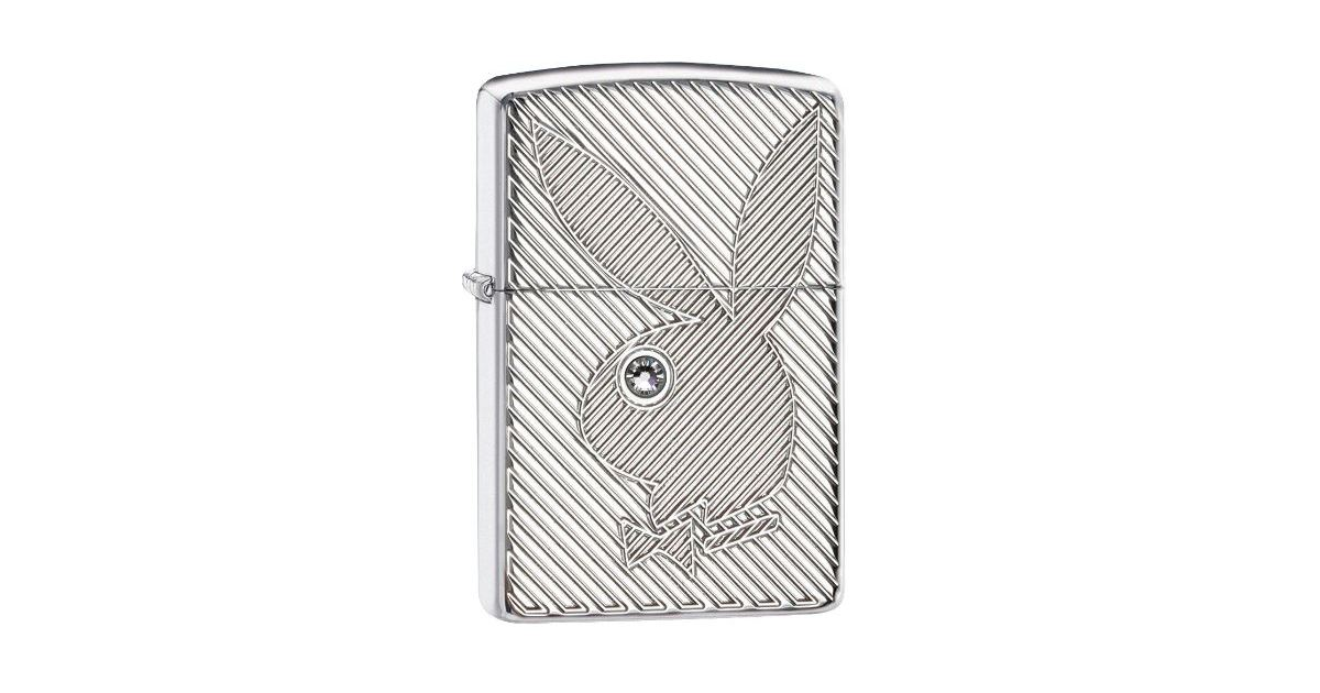 Zippo 28963 Playboy Armor High Polished Chrome Swarovski Crystal