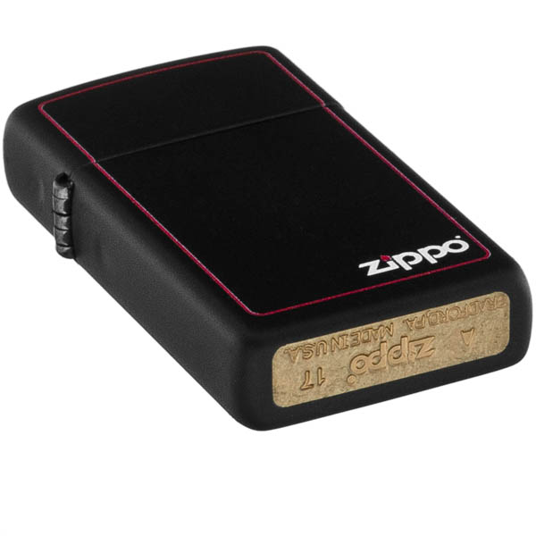 Zippo 1618ZB Slim Black Matte with Red Border zapalniczka zippo
